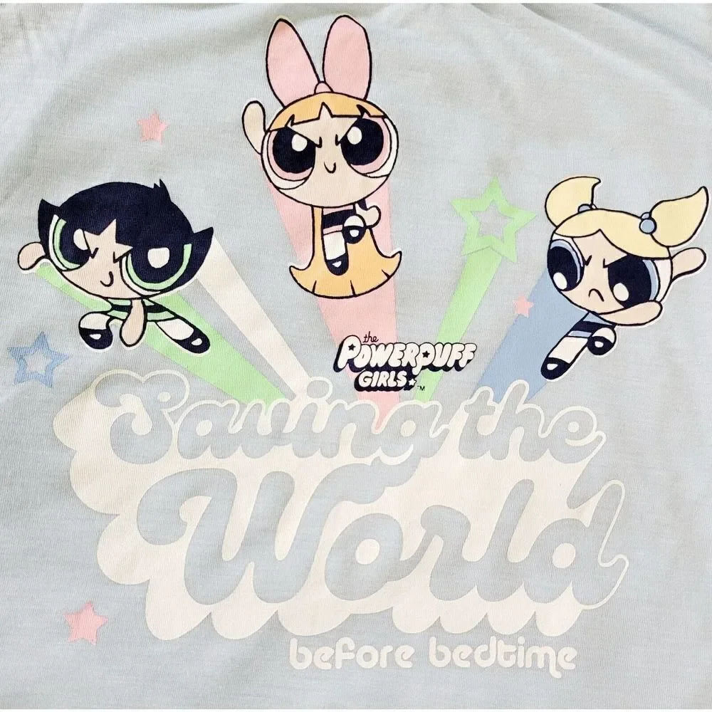 Powerpuff Girls Cartoon Network Saving The World Before Bedtime Pajama Set SZ XL